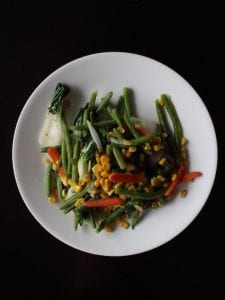 vegetables on a white dinner plate