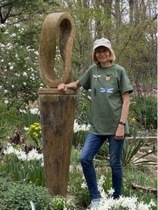 Lynn Keller in her garden