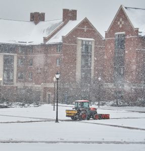 snow removal on the UConn Campus in Storrs