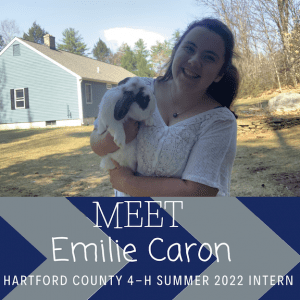 Emilie Caron holding a rabbit