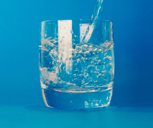 water in a glass cup