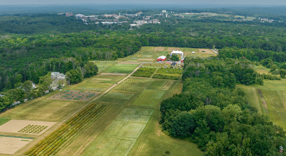 aerial view of the UConn Orchards