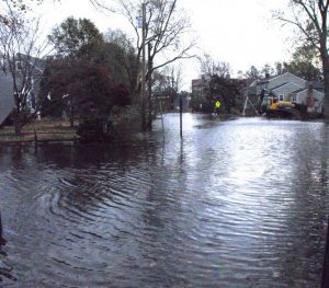 flooding in a coastal Connecticut community