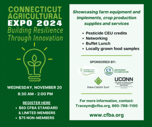 Green flier with a light bulb saying Ag Expo
