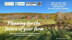 picture of agricultural fields and red barn with words planning for the future of your farm